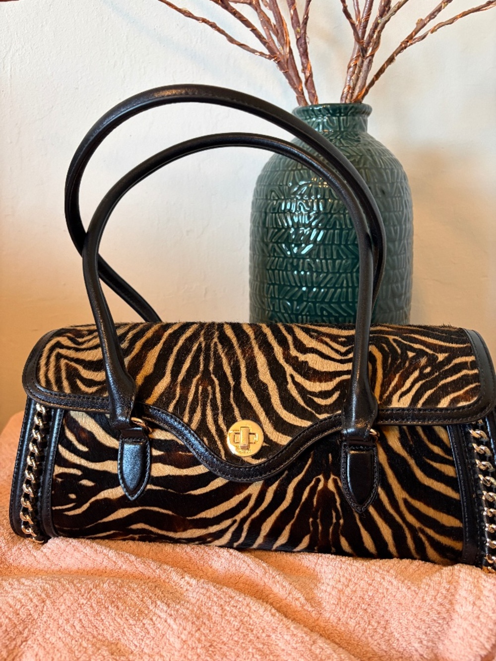 Authentic Brahmin Dayan Satchel in Black Caspian
